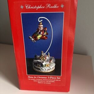 Christopher Radko Home for Christmas 3 Piece Set RARE NIB Santa Macy's Exclusive